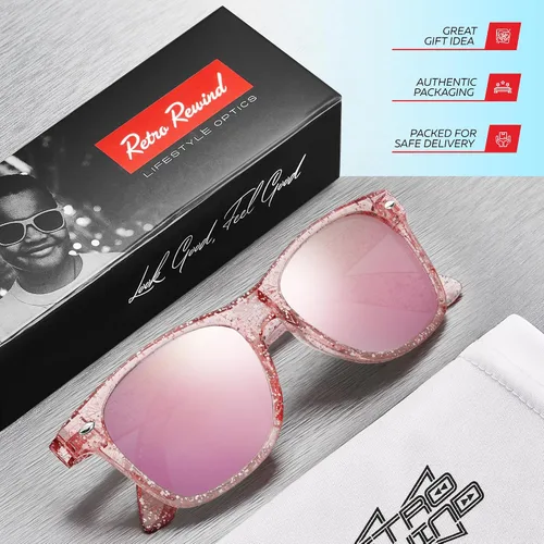 Miniatura 140 de Retro Rewind Lentes de sol para niños y niñas de 3 a 12 años, inastillables, UV400, lentes de sol para niños pequeños