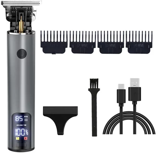 Miniatura 52 de Cortadora de pelo profesional para hombres y mujeres, inalámbrica, recargable, recortadora de pelo, kit de aseo de corte de cuerpo de metal
