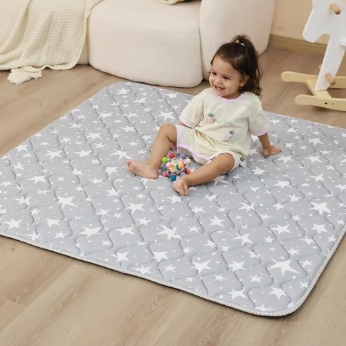 Miniatura 13 de Viviland Alfombrillas para bebé, 50 x 50 pulgadas, tapete acolchado grueso para bebés y niños pequeños, antideslizante y lavable a máquina, números