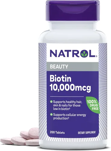 Miniatura 9 de Natrol Beauty Biotina 10,000mcg Vitaminas para la Belleza, 100 Tabletas, Suministro para 100 Días