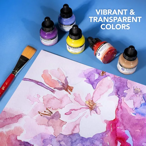 Miniatura 4 de Daler-Rowney Aquafine - Tinta de acuarela azul Phthalo de 1.0 fl oz, tinta líquida versátil para acuarelas para artistas y estudiantes, uso