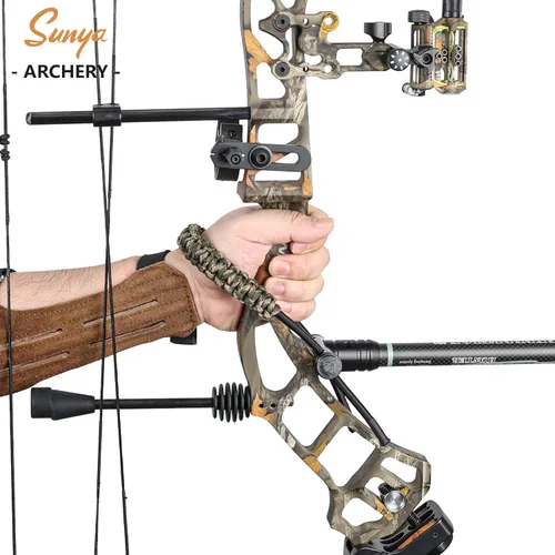 Miniatura 3 de SUNYA Archery Bow Wrist Sling, 550 Paracord Strap with Stretch Lanyard. Fit Compound Bow Stabilizers Montaje de aluminio-Camo