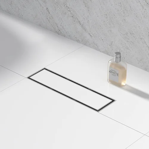 Drenaje de ducha lineal de 12 pulgadas, drenaje de piso cepillado con rejilla de inserción de azulejos y colador de cabello, baño de acero