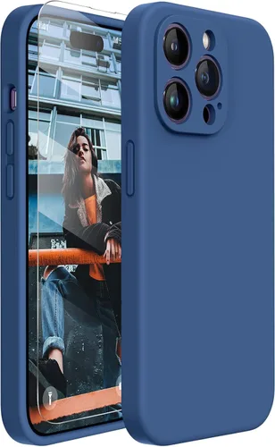 Miniatura 33 de Miracase Funda diseñada para iPhone 13, con protector de pantalla de vidrio templado, forro de microfibra suave antiarañazos, funda de goma