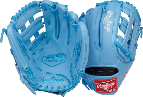 Miniatura 21 de Rawlings Guantes de béisbol de la serie R9 Tamaños 11.5 a 13 pulgadas Múltiples estilos Pro H-Web Negro/Oro