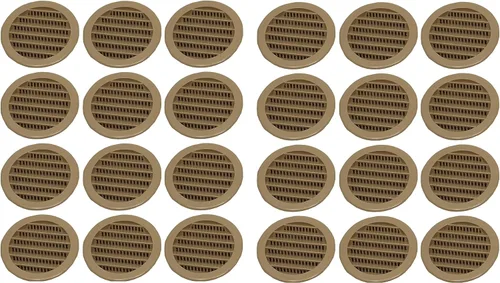 Miniatura 9 de Cubierta redonda de rejilla de rejilla de reptil de rejilla de ventilación de aire de plástico verde o bronceado de 2 pulgadas (6, bronceado)