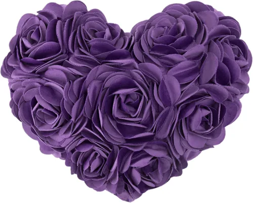 Miniatura 13 de JWH - Funda de cojín para el día de San Valentín con forma de corazón y diseño estético de flores en 3D, funda de cojín de terciopelo, decoración