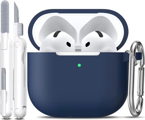 Miniatura 33 de R-fun Funda para AirPods 4 con kit de limpieza, funda protectora completa de silicona suave, compatible con AirPods 4 Gen, verde bosque C Bosque