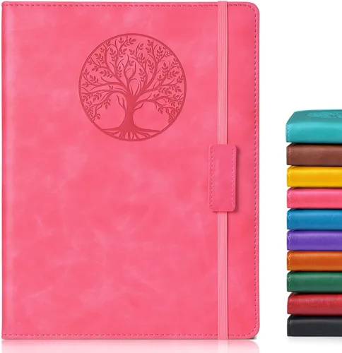 Miniatura 43 de Biuwory Cuaderno diario con líneas para mujeres y hombres, 256 páginas, tamaño A5, de cuero de tapa dura para escribir, viajes, negocios, trabajo