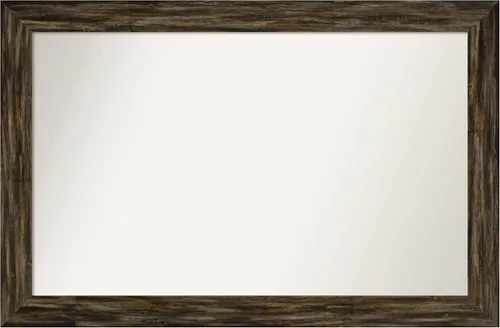 Miniatura 421 de Amanti Art Espejo de baño marrón para sobre el fregadero, 25 x 25 pulgadas, hecho a medida, espejo de tocador cuadrado marrón medio, marco de madera