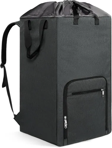 Miniatura 12 de Bukere - Mochila para lavandería, extra grande, 2 en 1, cesta de lavandería para estudiantes universitarios, artículos esenciales para el Negro