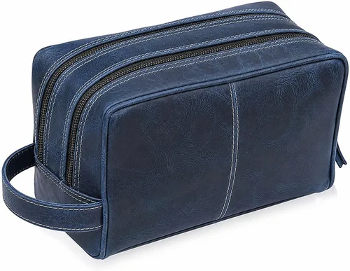 Miniatura 13 de VC VINTAGE COUTURE Neceser de cuero para hombre, extra grande, neceser de cuero para hombre, para viajes, kit de cuero real para hombre, bolsa