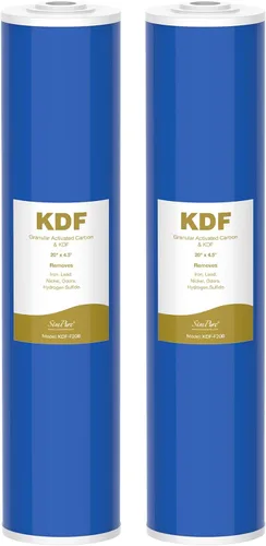 Miniatura 9 de SimPure Cartuchos de filtro de agua para toda la casa de 10 x 4.5 pulgadas, filtro de carbono y metal pesado GAC/KDF, para DB10C-2KDF, DB10P