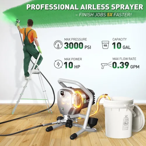 Miniatura 3 de Pulverizador de Pintura Sin Aire, Pistola de Pulverización Eléctrica de Alta Presión con Varilla de Extensión, Herramienta Profesional de Pintura