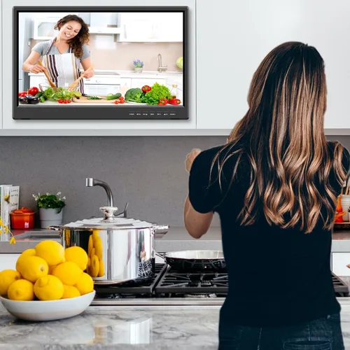 Miniatura 4 de Feihe TV de pantalla plana LED HD de 19 pulgadas, pantalla IPS de 1080p, con sintonizadores digitales duales ATSC/HDMI/VGA/AV/USB, TV RV de 12