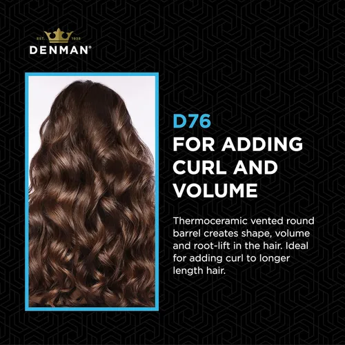Miniatura 4 de Denman Thermo Ceramic Hourglass - Cepillo para rizar el cabello, alisar, rizos definidos, volumen y elevación de raíces, color gris