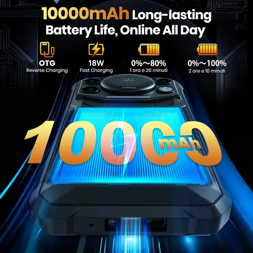 Miniatura 4 de FOSSIBOT F110 Pro 2026 Outdoor 5G Smartphone resistente desbloqueado, 8GB/20GB+128GB/1TBDimensity 6300 Octa-Core Android 15, batería de 10000mAh
