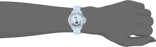 Miniatura 2 de Disney Reloj de pulsera de cuarzo analógico con brillo esmaltado para adultos, Blanco
