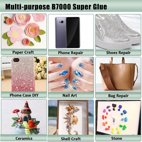 Miniatura 7 de 2 unidades de pegamento de diamantes de imitación B7000 de 3.7 fl oz, pegamento B7000 mejorado multifunción adhesivo para joyería para reparación