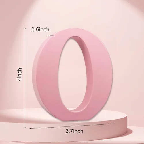 Miniatura 2 de Letras de madera rosa de 4 pulgadas, letras de madera sin terminar para decoración de pared, letras decorativas de pie en rodajas, decoración
