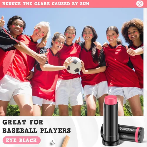 Miniatura 2 de Sweetude 6 piezas de palo de fútbol deportivo para ojos, pintura facial de fútbol para sóftbol, béisbol, atletas, estadio, Halloween, cosplay