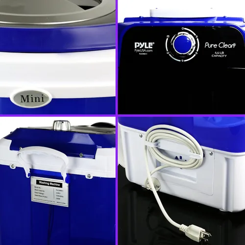 Miniatura 6 de PURE CLEAN PUCWM11.7 Lavadora compacta para el hogar, mini lavadora de ropa portátil, azul