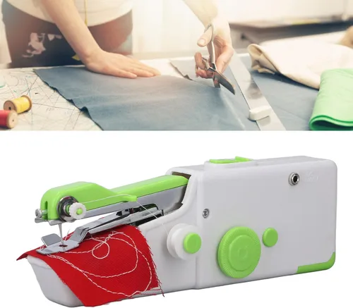Miniatura 8 de Diydeg Máquina de coser de mano, mini máquina de coser eléctrica portátil, ergonómica, alimentada por batería, herramienta de reparación portátil