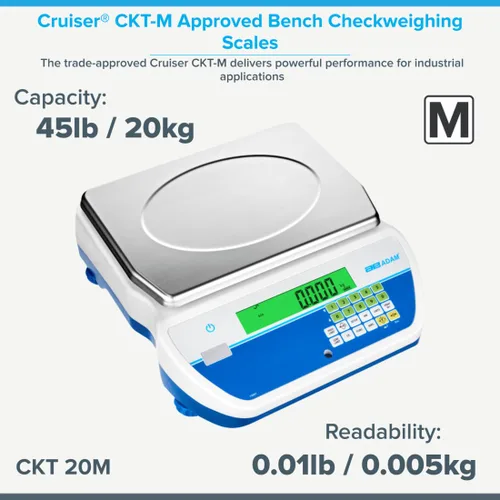 Miniatura 2 de Adam Equipment Básculas de control de banco aprobadas CKT-M para pesaje industrial, control de peso, recuento de piezas, ajuste de precios por