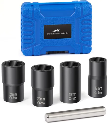 Miniatura 8 de Orion Motor Tech Juego de herramientas de dados giratorios, juego de 5 piezas de extractor de tuercas y pernos de 1/2 pulgada, kit de herramientas