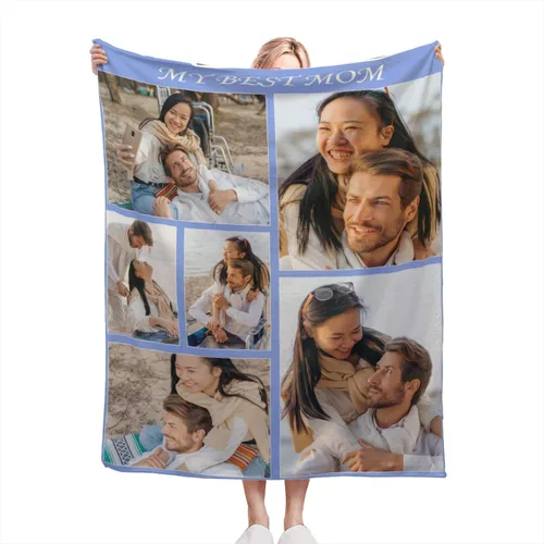 Miniatura 31 de Manta personalizada con texto fotográfico, manta de imagen personalizada para bebé, madre, padre, adultos, amigos, amantes, regalo personalizado