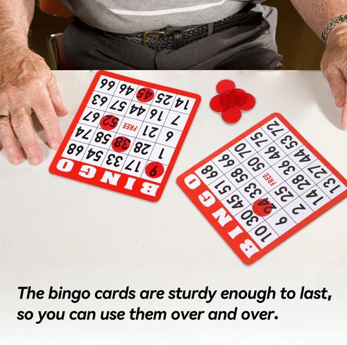 Miniatura 4 de GSE Games & Sports Expert Paquete de 100 tarjetas de juego de bingo multicolor con números de fácil lectura, hojas de bingo de papel reutilizables