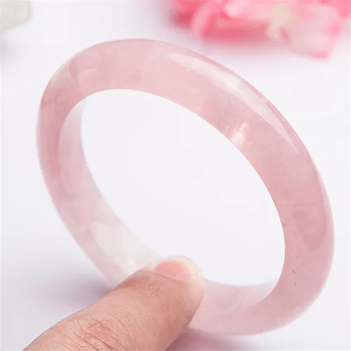 Miniatura 4 de Rosa Natural vidrio de cuarzo rosa pulsera diámetro interno de la pulsera 59mm