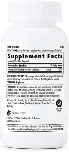 Miniatura 2 de GNC Suplemento de hierro Gentlesorb de 18 mg, apoya la formación saludable de glóbulos rojos, 90 porciones
