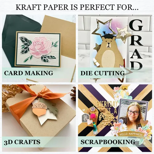 Miniatura 6 de Cardstock Warehouse - Caja de papel kraft marrón – 8.5 x 11 pulgadas – 100 libras / 9.52 oz/m² 100% reciclado de alta calidad – 25 hojas