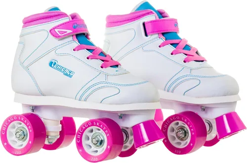 Chicago Skates Sidewalk Roller Skates – Durable, Top Performance Indoor/Outdoor Use Skate Shoes for Girls & Boys, High-Top Boot Safety Youth Quad