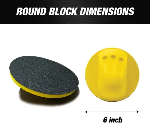 Miniatura 3 de Kit de bloques de gancho y bucle de 6 pulgadas para lijado a mano y mouse de 6 pulgadas, almohadillas de interfaz ideales para carpintería
