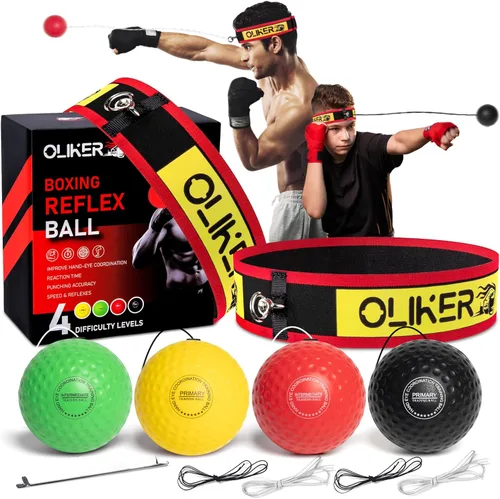 Miniatura 7 de Boxing Reflex Ball for Adults and Kids, 4 Levels Boxing Ball with Adjustable Headbands, Perfect for Reaction, Agility, Punching Speed, Fight Skill