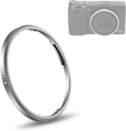 Miniatura 12 de JJC Tapa de anillo de decoración de lente de metal para Ricoh GR III GR III HDF GR3 GR3 HDF Accesorios Reemplaza Ricoh GN-1 Ring Cap - Negro