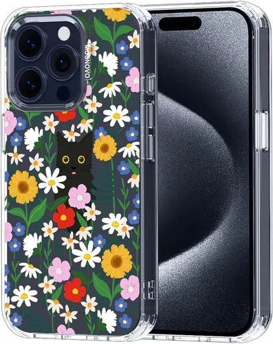 MOSNOVO - Funda para iPhone 15 Pro, protección Buffertech contra caídas de grado militar (6.6 pies), antidesprendimiento, poliuretano termoplástico
