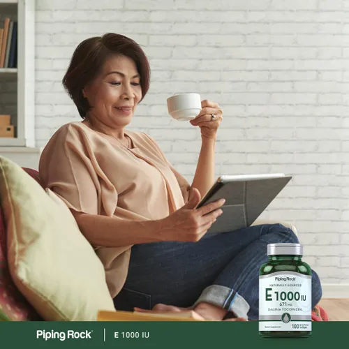 Miniatura 6 de Piping Rock Cápsulas de cápsulas blandas de vitamina E de 1000 UI 671 mg 100 píldoras Suplemento de tocoferilo D-alfa Sin OMG, sin gluten