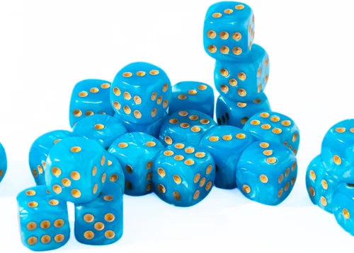Miniatura 17 de Paquete de 25 dados D6 de 0.472 pulgadas, colección a juego de 6 dados con pipas (granito amarillo y negro)