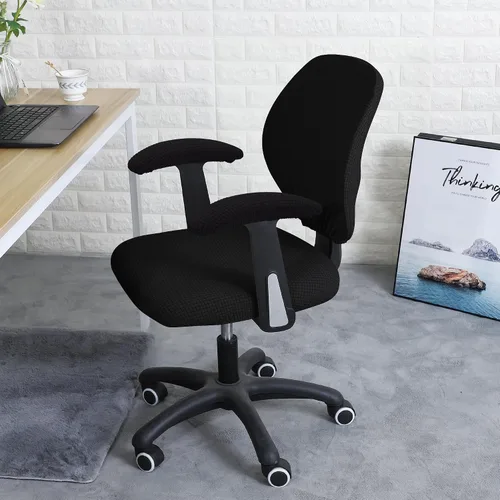 Miniatura 6 de FORCHEER Funda elástica para reposabrazos de silla de oficina, elástica, resistente al agua, elastano, elástico, jacquard, para reposabrazos