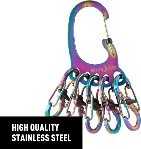 Miniatura 13 de Nite Ize Bigfoot Locker KeyRack - Soporte de acero inoxidable para coche, casa y otras llaves - Mosquetón con S-Biners - Capacidad para 15 llaves a