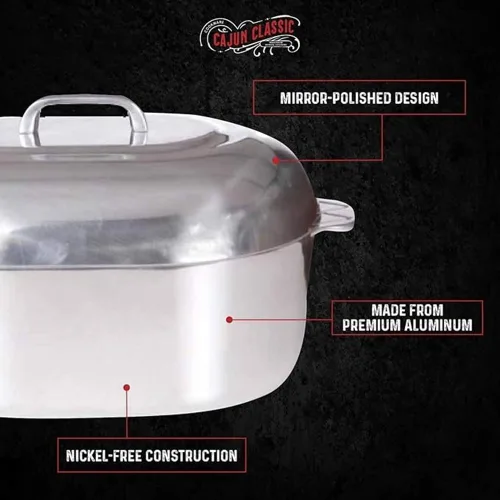 Miniatura 5 de Asador ovalado de aluminio de 18 pulgadas, McWare by Cajun Classic Cookware