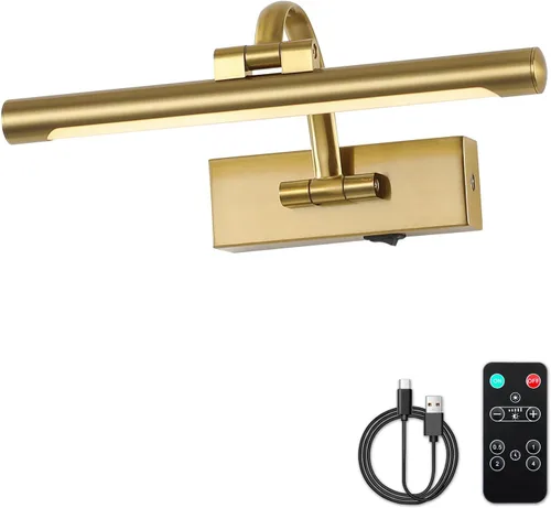 Miniatura 14 de DESOOP - Luces inalámbricas recargables para cuadros, iluminación de galería, luz de marco de fotos con batería, control remoto y temporizador, luz
