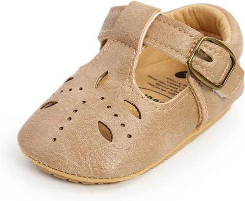 SOFMUO Zapatos deportivos de cuero con cordones para bebés, niños y niñas, suela de goma suave, mocasines Oxford para recién nacidos,