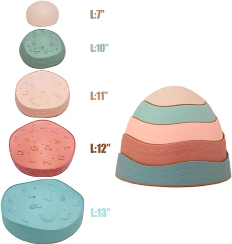 Miniatura 8 de Fanboxk - Piedras de equilibrio para niños, piedras sensoriales antideslizantes para promover habilidades de equilibrio y coordinación en niños
