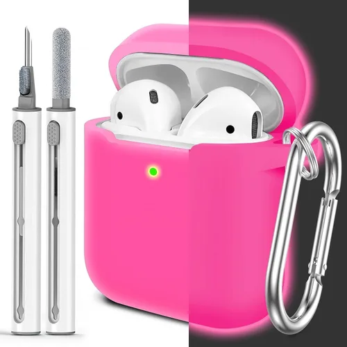 Miniatura 16 de Funda Protectora para AirPods 1/2, viene con kit de limpieza, funda protectora de silicona suave con hebilla, compatible con estuche de carga