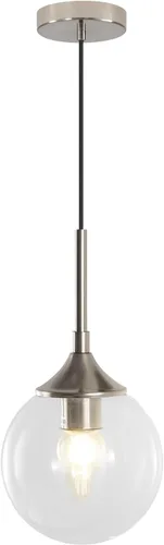 Miniatura 17 de KCO Lighting - Lámpara colgante moderna de globo de 1 luz, luz colgante de vidrio ahumado individual grande de mediados de siglo, latón cepillado
