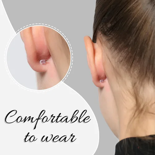 Miniatura 2 de Respaldos de Aretes de Goma Suaves y Transparentes para Aretes de Botón Respaldos de Aretes de Silicona Hipoalergénicos Tope de Repuesto